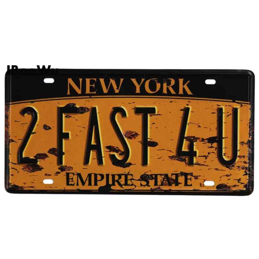Poster metal vintage SUA Texas New York California Număr de mașină Placă de înmatriculare din metal Decor Bar de perete Pub Garaj Semne și plăci de tablă