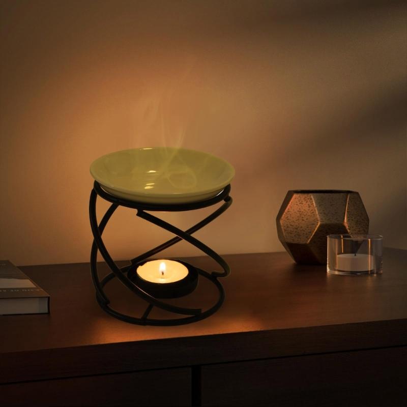 Dekorative Keramik Ätherisches Öl Brenner Aromatherapie Duftdiffusor Teelichthalter Ständer für Meditationsraum