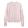 Women's Cardigan Casual Round Neck Long Sleeve Button Down Solid Color Knit Top