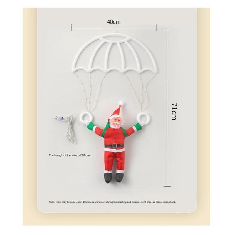 Santa Parachute Remote Control LED Decor Battery Powered For Christmas Indoor/Outdoor Applications Festivity
