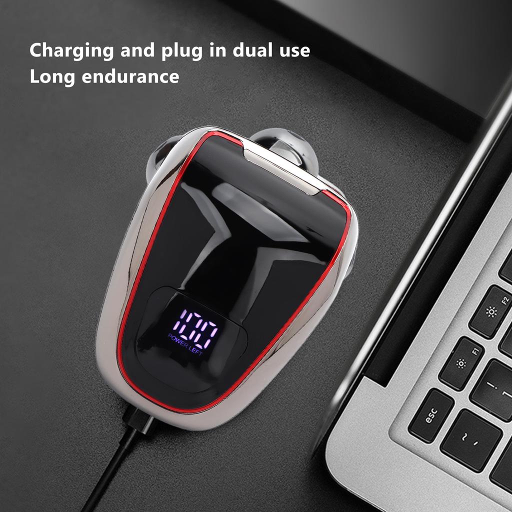 6D Elektrorasierer 5 in 1 Multifunktions-Männer Wiederaufladbarer Glatzenrasierer Haarschneider Pflegeset