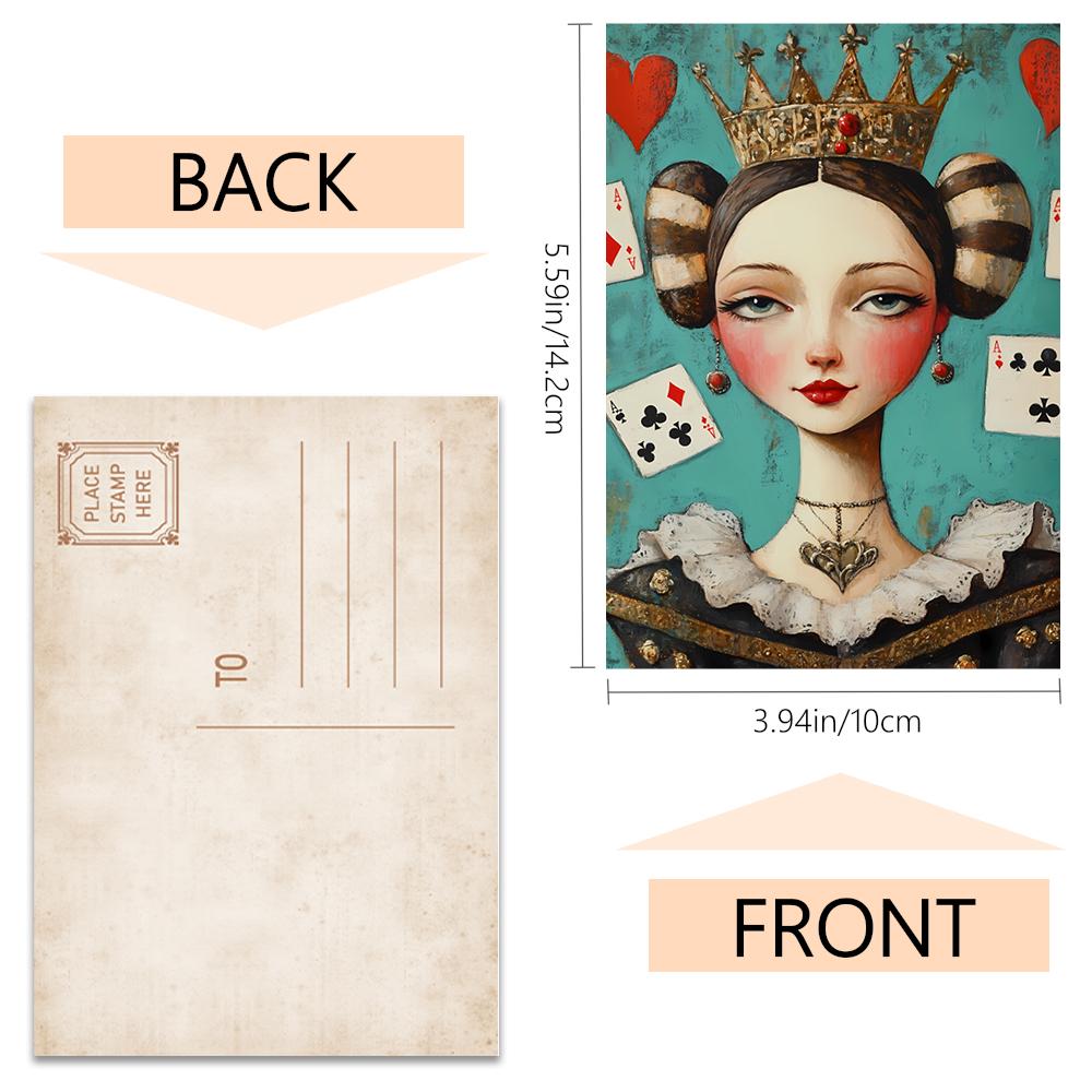 32pcs, Queen of Hearts Postcard, Funny, Birthday/Anniversary Gift, Collectible, Suitable for Gift Giving, Can be Mailed.