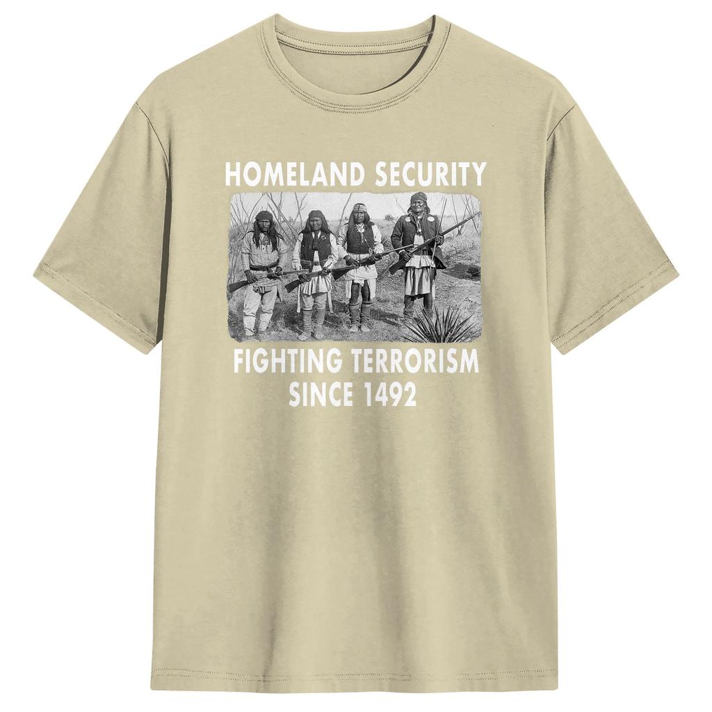 Unisex Womens TShirt Homeland Security Fighting Terrorism T Shirts Harajuku Summer Tee Shirt Streetwear Cotton Clothing Gift
