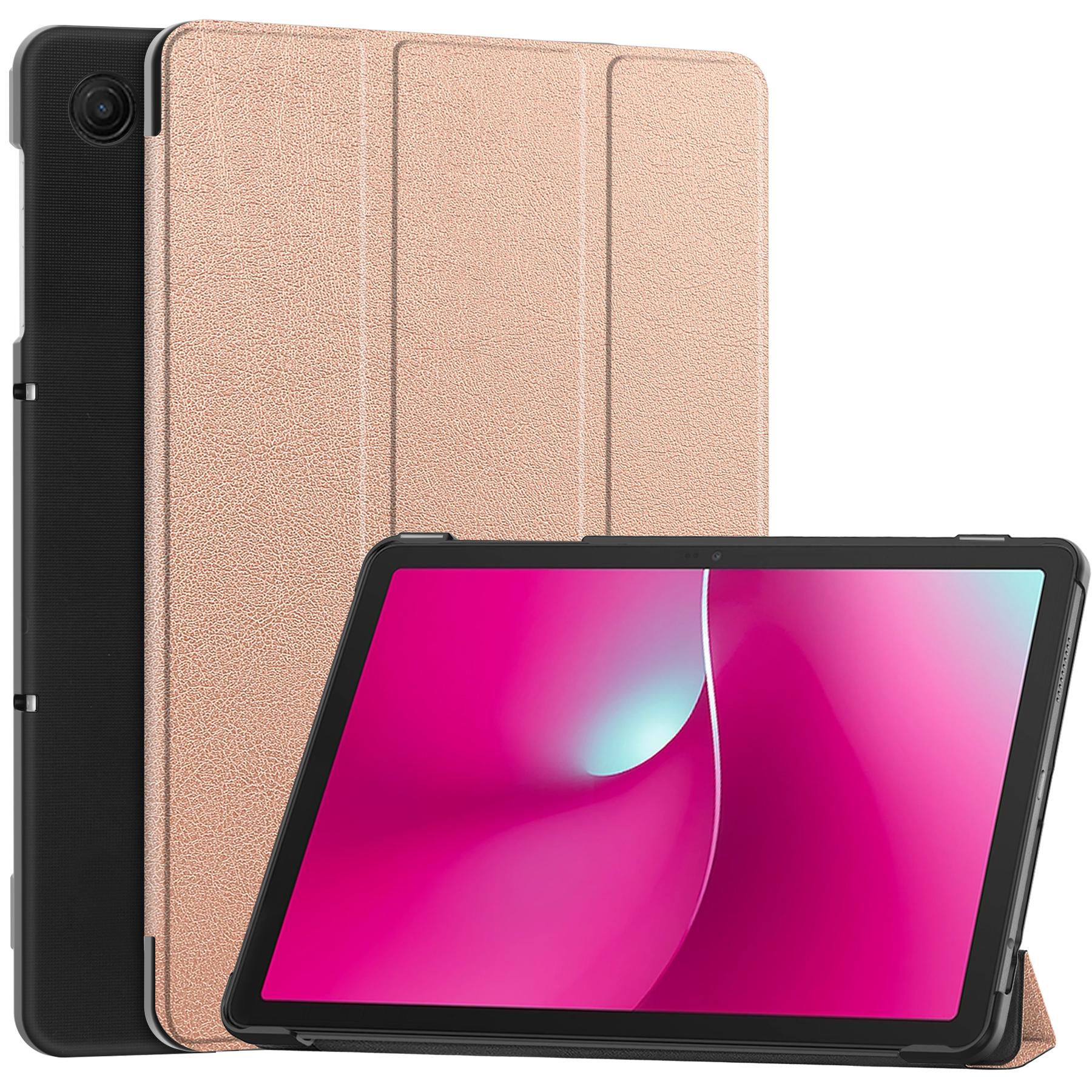 

Tablet Case for T‑Mobile Revvl Tab 2 Tri-Fold Tablet Case with Stand, Multi-Angle Folio Cover рожевий колір золота