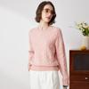 Komon Boca Women's Crew Neck Cable Knit Cashmere Sweater