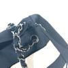 CHANEL 2.55 metal fittings Double Chain Shoulder Bag Nylon canvas Black/White