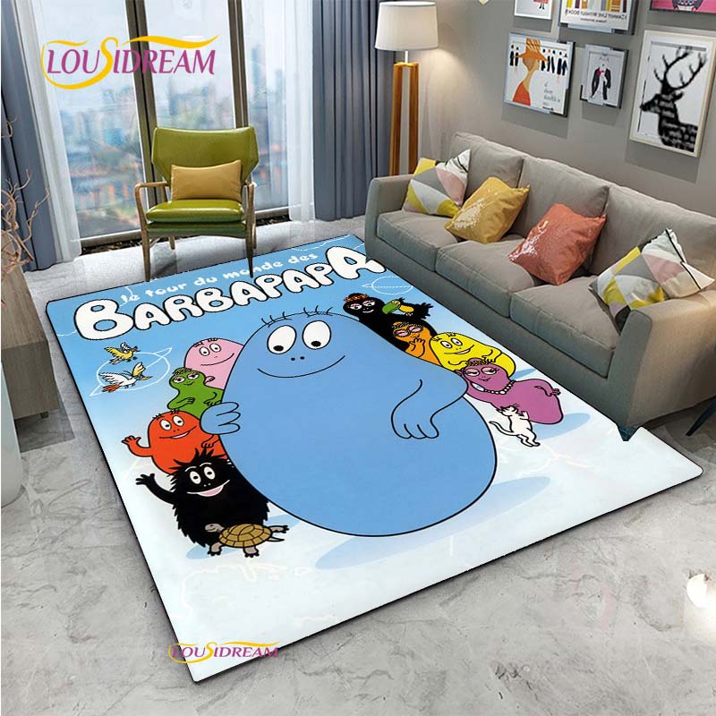 

Barbapapa Cartoon Anime Carpet for Living Room Sofa Coffee Table Bedroom Rug Kitchen Kids Door unslip floor Mat Birthday gift 40x60cm