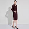 Red Professional Angora Suit Dress - Spring/Autumn Fashion for Women