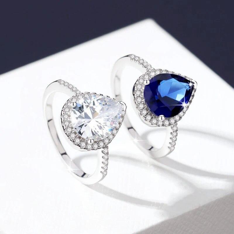 Bague Moissanite Véritable Taille Poire 3CT 8*10mm pour Femmes Bijou Étincelant de Qualité de Luxe Argent Sterling S925 Alliance