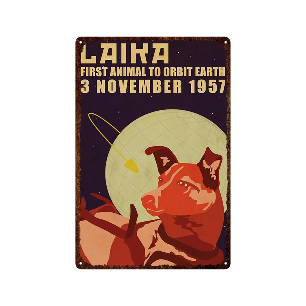 Soviet Union Russia Space Race Poster Vintage Metal Tin Sign Decor BarGarage Cafe Decorative Wall Plates Plaques USSR Retro S