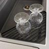 Triangle Sink Drain Rack Carbon Steel Corner Drying Holder Sponge Rag Organizer Over The Sink Drainer for Kitchen Cafe Restaurant Bakery Home