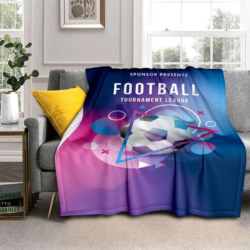 3d fotbal fotbal sportovní silueta vzor manta potah na rozkládací pohovku měkká deka kostkovaná měkká teplá flanel přehazovací deky ventilátory dárek