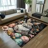 Vintage Animal Pattern Area Rug Carpet Mat Home Decoration Rabbit Bunny Easter Egg Artistic Non Slip Floor Rug for Living Room