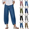 Women's Fashion Color Denim-Patterned Petal- Pocket Casual Pants