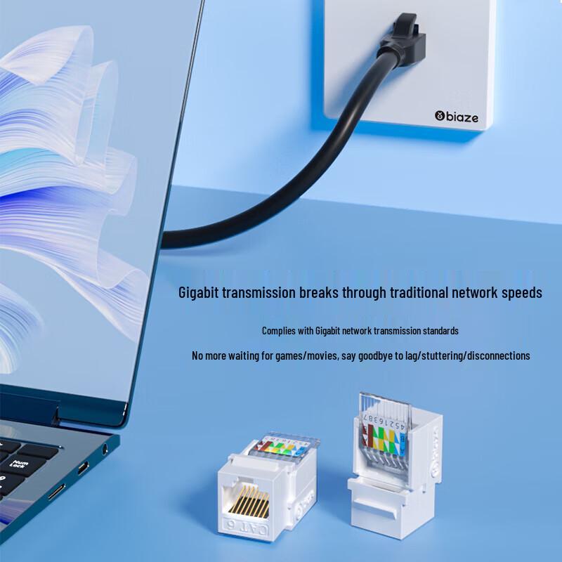BIAZE CAT6 Gigabit Tool-Free RJ45 Network Module