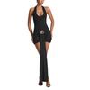 European & American Style 2025 Summer Women's Slimming Backless Solid Color Halter Bodycon Dress