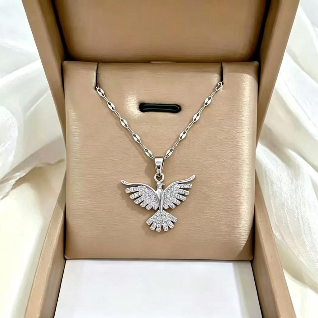 Phönix mit ausgebreiteten Flügeln Anhänger Schlüsselbein-Halskette Leichter Luxus Mode-Schmuck für Damen