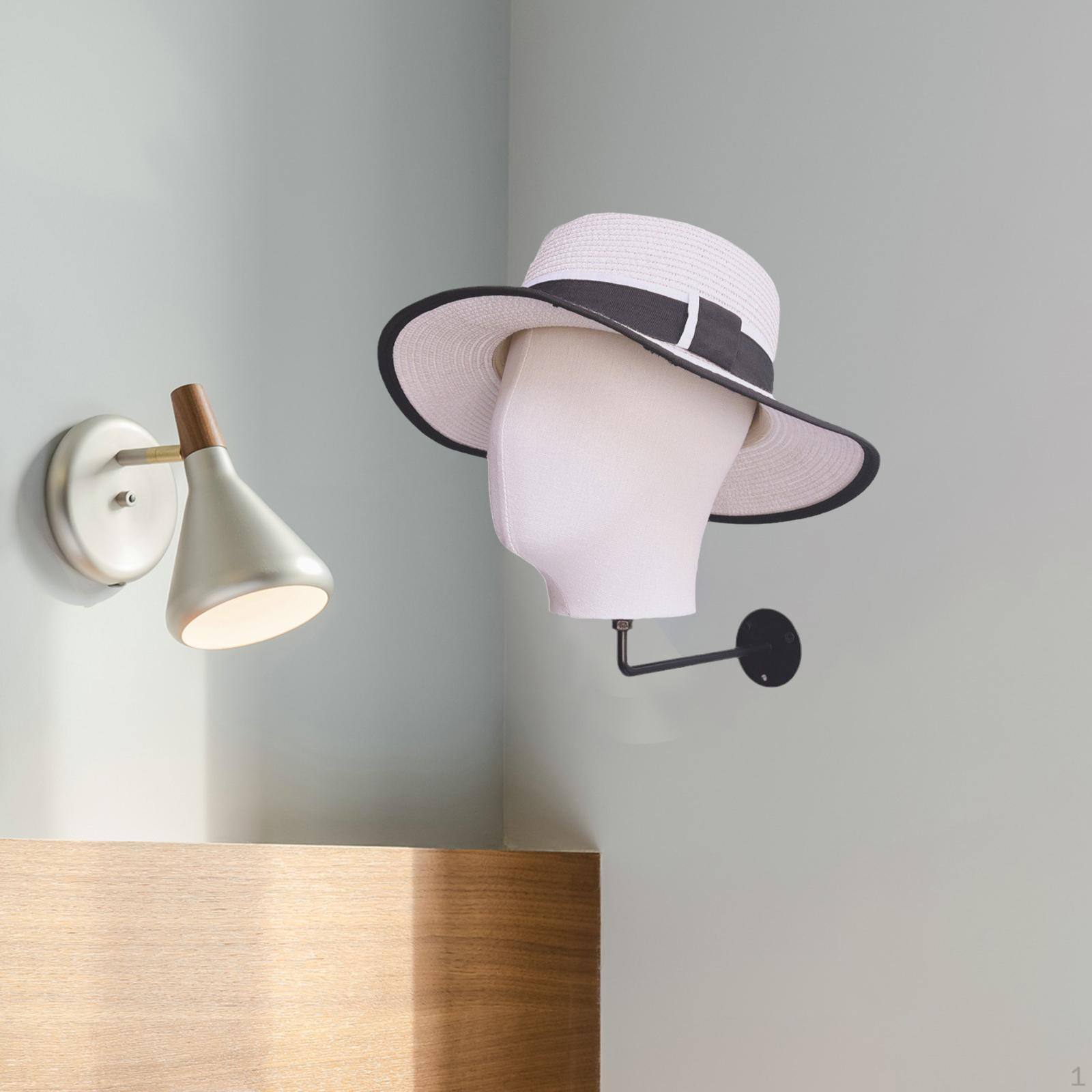 Stylish Wall-Mounted Wig Holder for Hats And Headwear White Black 4939₽