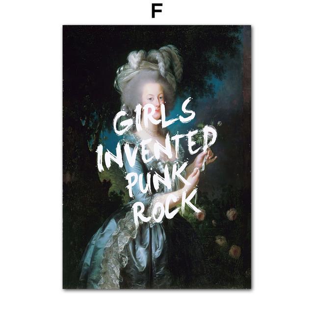 Abstract Vintage Portret Film Meisje Songteksten Muur Art Canvas Schilderij Posters En Prints Muur Foto's Voor Woonkamer Decor Geen Frame