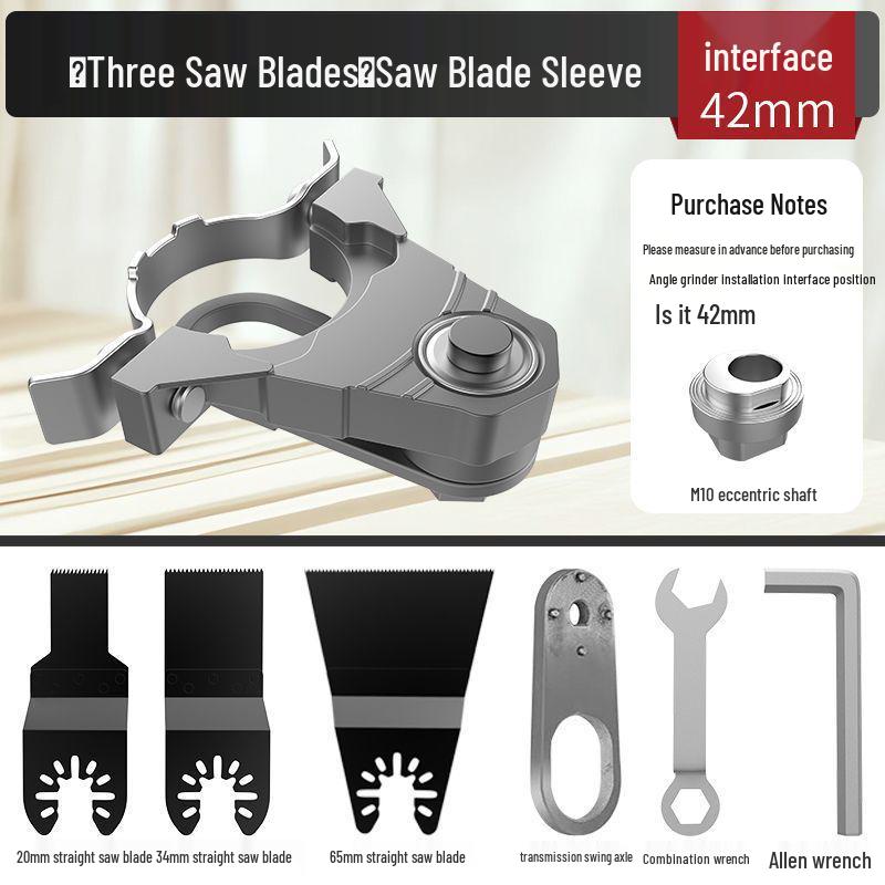 Universal Multi-tool Angle Grinder: Woodworking Electric Trimmer & Chisel Conversion Head.