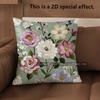 2D Floral Embossed Style Throw Pillow Covers Pattern Cushion Cover Suitable For Sofa Bedroom Car Pillow Cover