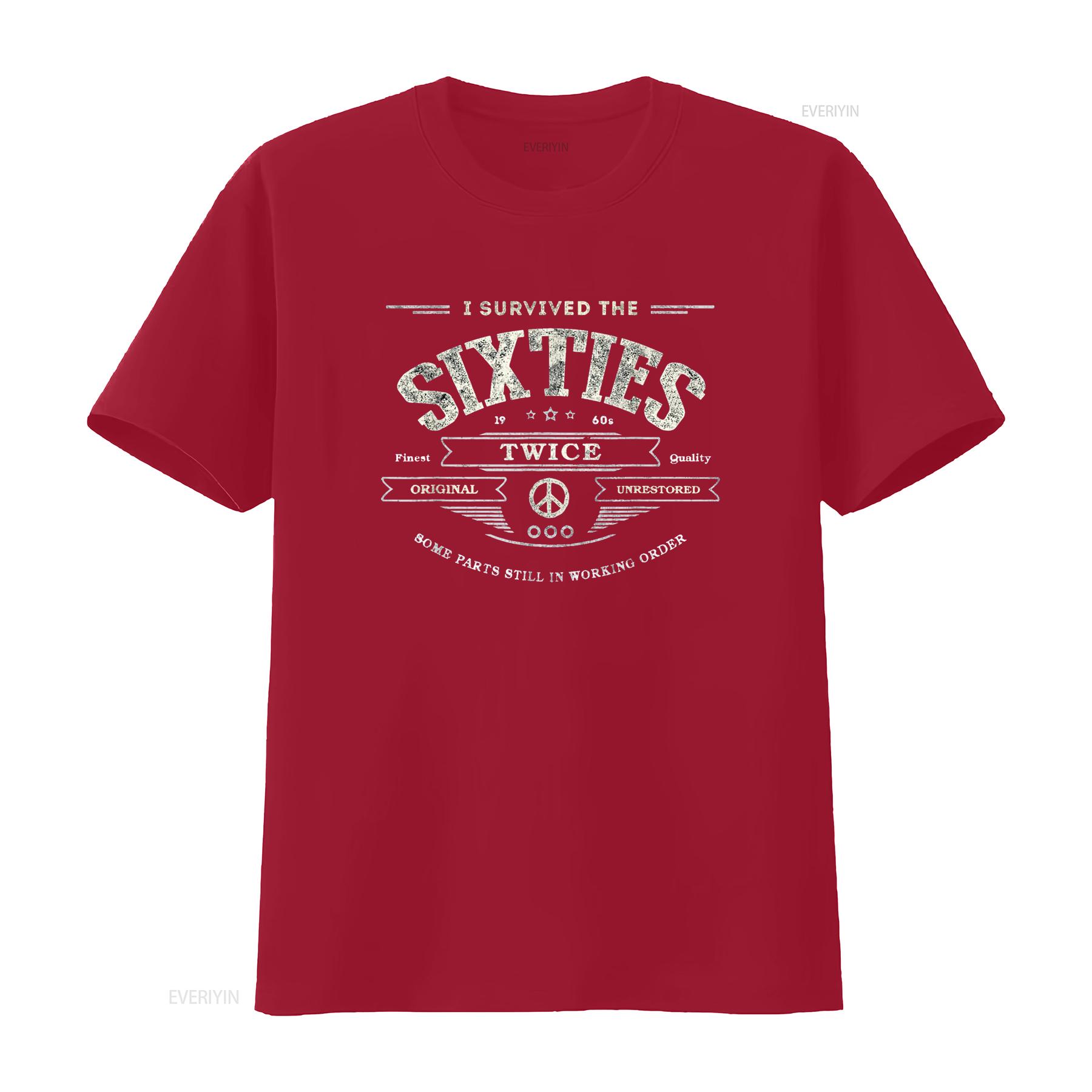 

I SURVIVED The SIXTIES TWICE Built In 60s 70th 60th Birthday T Shirt Black 3X Large vintage Washed designer clothes Slightly S