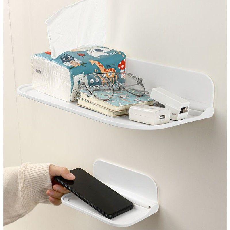 Foldable Storage Rack Wall-mounted Folding Board Bathroom Storage Clothes Toilet Storage Wall-mounted Punch-free Rack