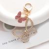 Delicate Butterfly Keychain Rhinestones Key Rings Colorful Key Chain Adornment