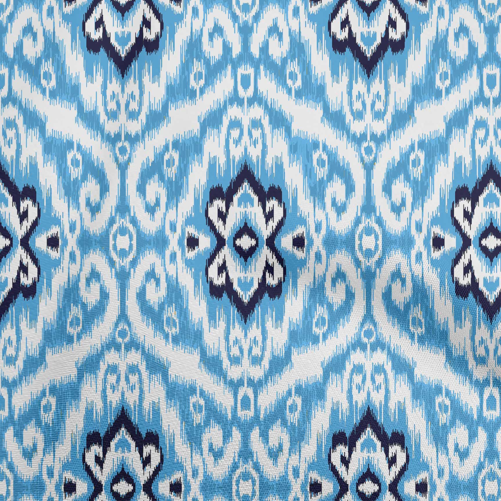 

oneOone Бавовняний поплін, блакитна тканина, азійський ікат, приналежності для стьобання, швейна тканина з принтом у дворі, 42 дюйми 42 Inch Wide - Viscose Chiffon бірюзовий колір синій