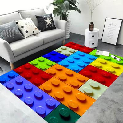 Bunte Geometrische Bausteine Spielzeug Eingangstürmatte Waschbar Rutschfest Wohnzimmer Sofa Stühle Bereichsmatte Küche Willkommen