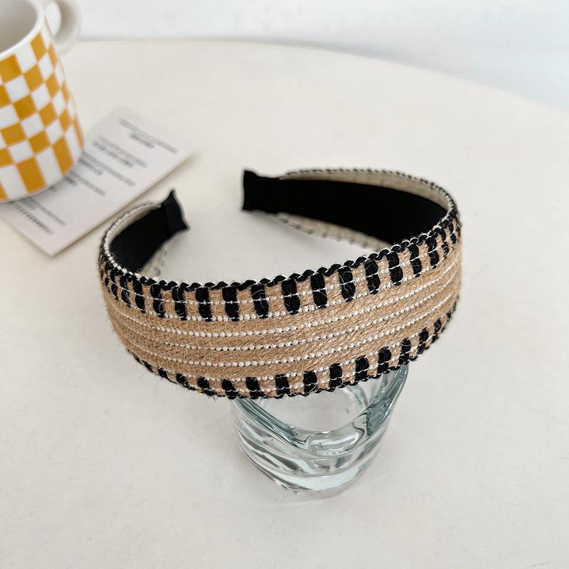 

Плетеный ободок для волос, соломенная повязка на голову с широкими полями, аксессуары для волос, фиксатор для волос, высокая макушка, новая повязка на голову для женщин