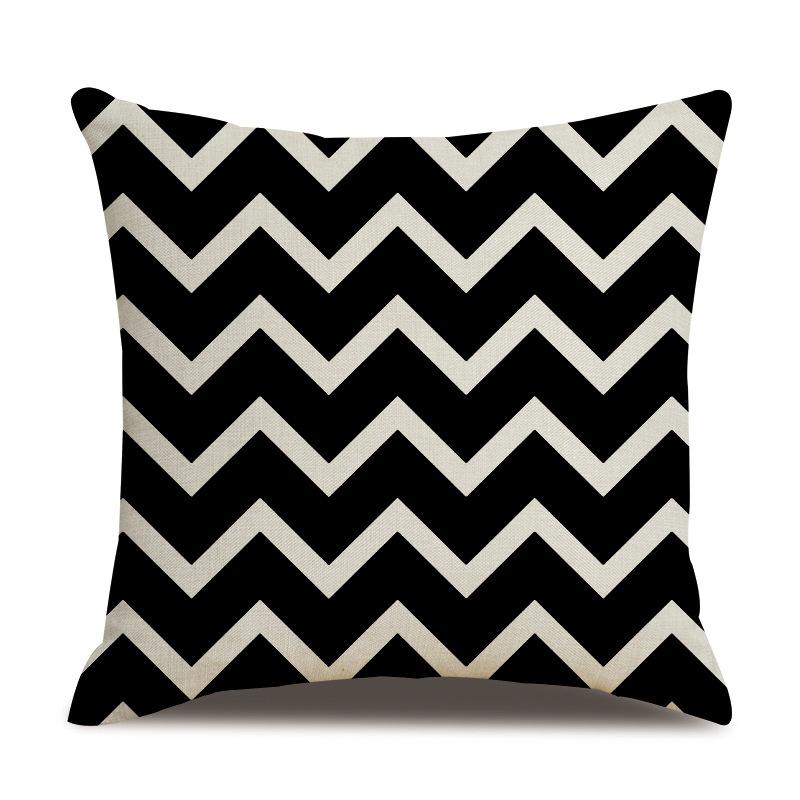 Leinen Kissenbezug Schwarz Geometrischer Pfeil Wellenförmiger Punkt Kissenbezug Zuhause Weiche Einrichtung Kissenbezug