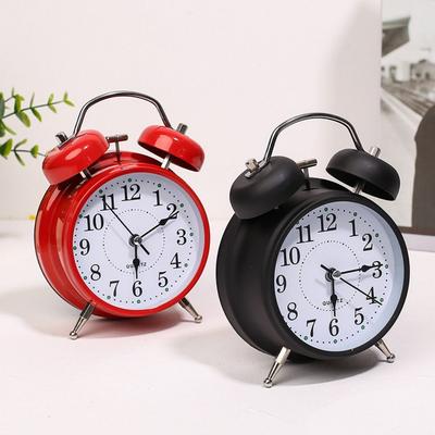 Creative Classical Alarm Clock 3in Super Loud Bell Alarm Clock with Night Light Metal Frame Retro Alarm Clock Students Learning