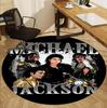 Michael Jackson Muster Runder Teppich, Innen-/Außenmatte, für Picknick, Spielzimmer, Schlafzimmer, Büro, Wohnzimmer, Heimdeko Teppich, Geburtstagsgeschenk