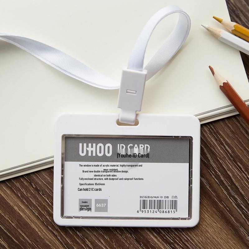 Youhe 6638 Transparent Double-Sided Acrylic Lanyard Card Holder