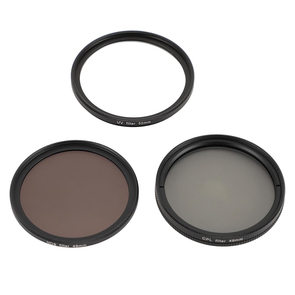 3 in 1 Camera Filter Set UV CPL ND8 Optical Glass Aluminum Alloy Anti Fingerprint DSLR Camera Lens Filter with Storage