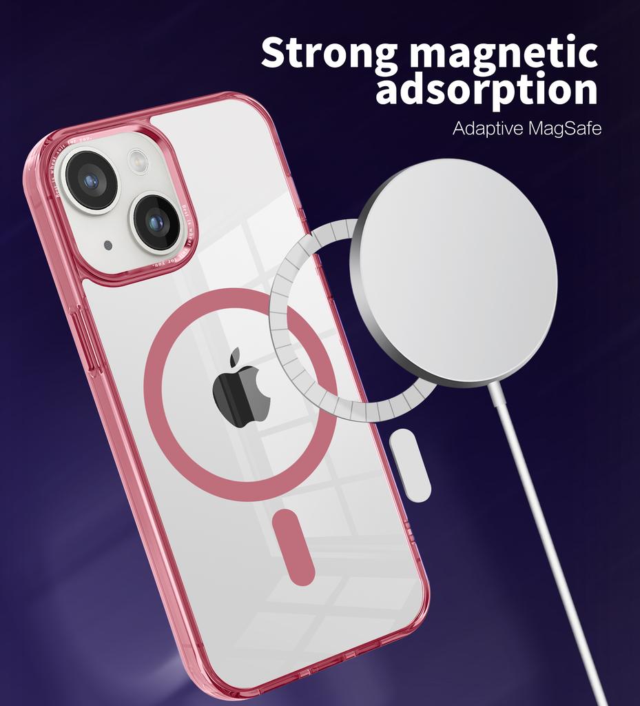 Magnetic Case Compatible with MagSafe for iPhone 14/13,Transparent PC+TPU Phone Back Cover