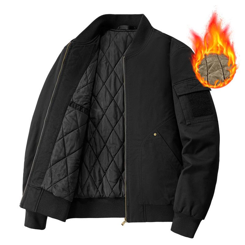 

Флисовая куртка-бомбер мужская весенне-осенняя хлопковая стираная свободная повседневная куртка Tooling 4XL