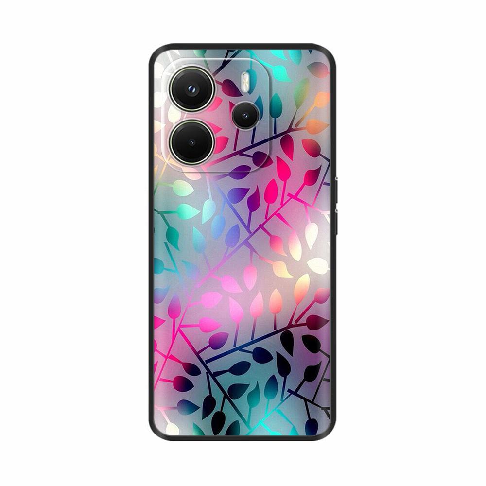 For Xiaomi Redmi Note 14 4G Case Luxury Painted Cover Black Silicone Phone Case For Redmi Note 14 Fundas note14 4G Soft Bumper