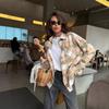 European & American Retro Floral Plaid Long Sleeve Shirt for Women - Early Spring Slimming Blouse
