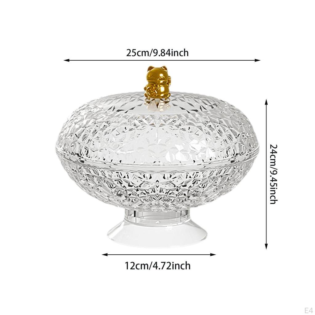 Countertop Fruit Bowl with Lid Basket Removable Holder, Plate for Party Wedding