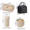 Lunch Box Portable for Children School Office Bento Box Compartment Sealed Food Container with Tableware Microwavable Heating
