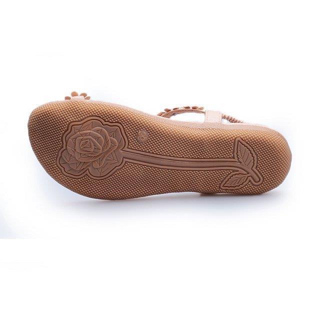 Foreign trade Bohemian sandals women's shoes clip on feet summer new style clip on toe flower flat shoes flat heel