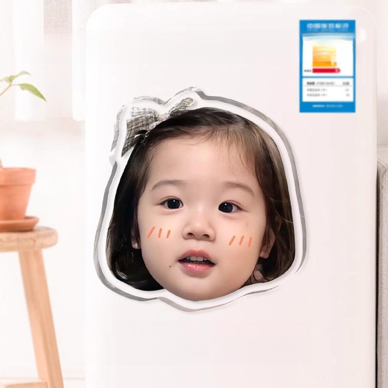 Personalized Clear Acrylic Refrigerator Magnets - Custom Photo Text Logo for Corporate Gift/Promotion/Wedding
