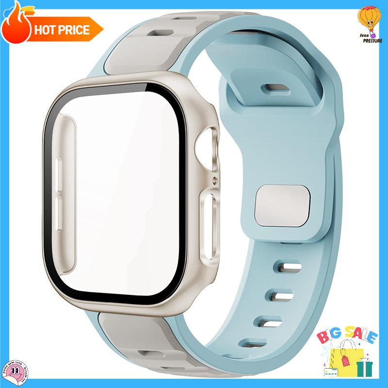 Screen PC Cover +Silicone Sport Strap For Apple Watch Series 11 10 9 8 7 6 5 4 SE 3 Soft For Iwatch 46mm 42mm 45 44 41 40 38mm
