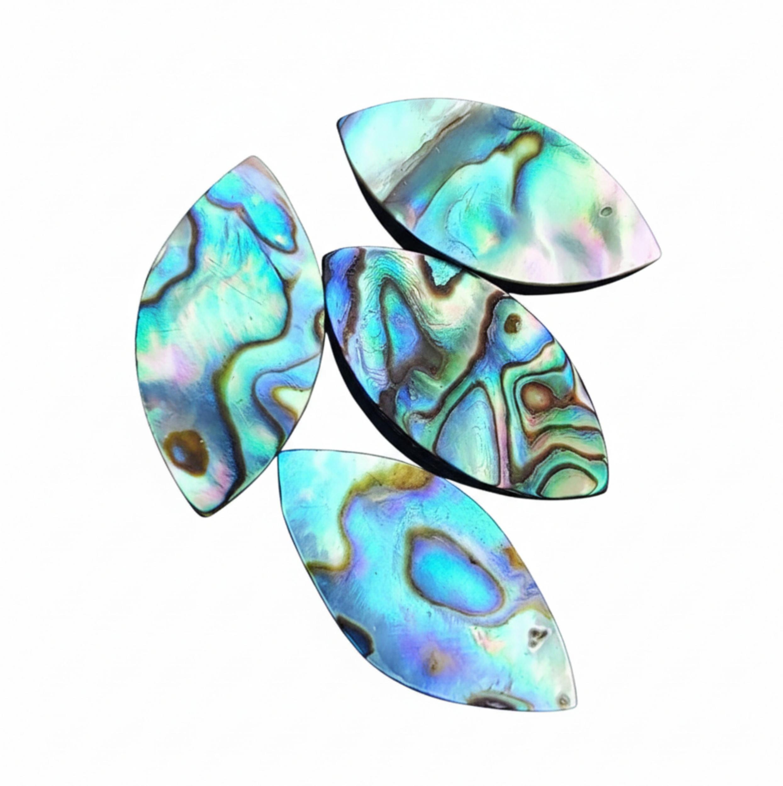 Натуральные кабошоны Маркиза из раковины абалона, Радужные переливающиеся кабошоны Маркиза для ювелирных изделий 5x10mm синий