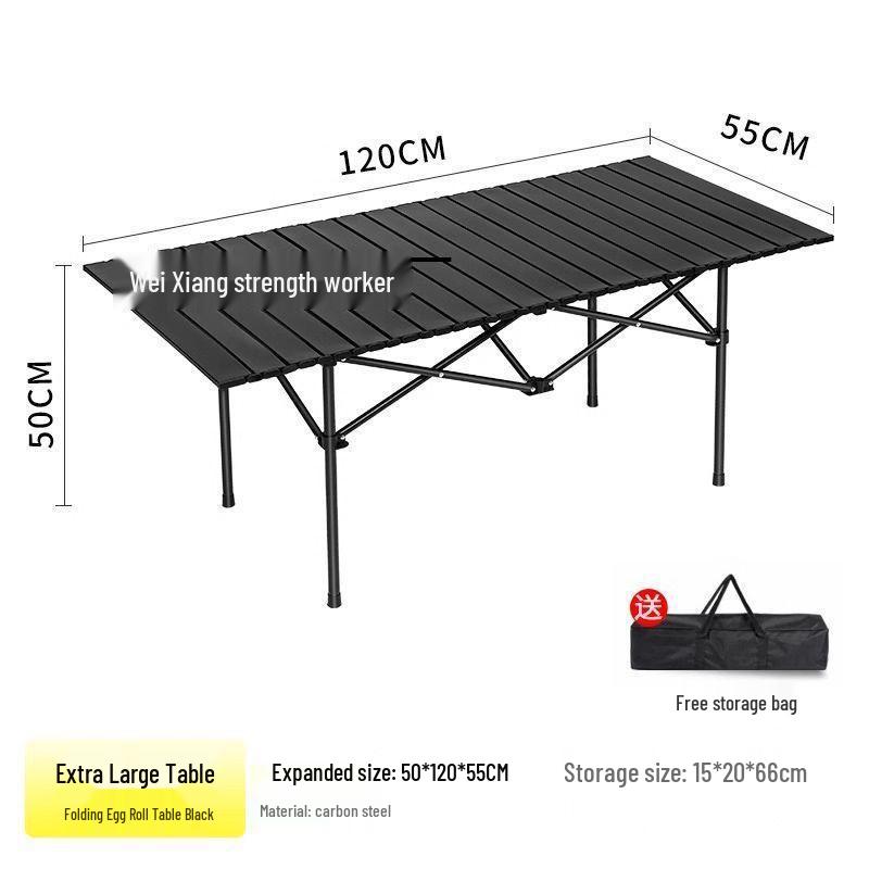 Portable Outdoor Folding Table and Chair Set - Durable Egg Roll Design for Camping, Picnics, & Fishing