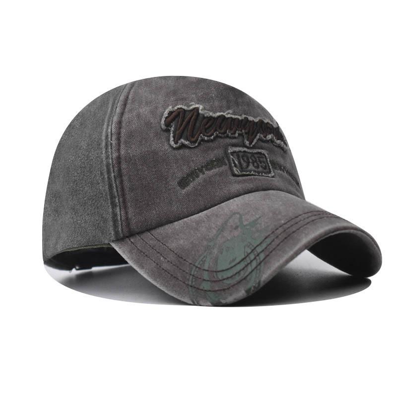 Washed Alphabet New York Embroidered Baseball Cap Vintage Personality Graffiti Shark Cap Men's Cap