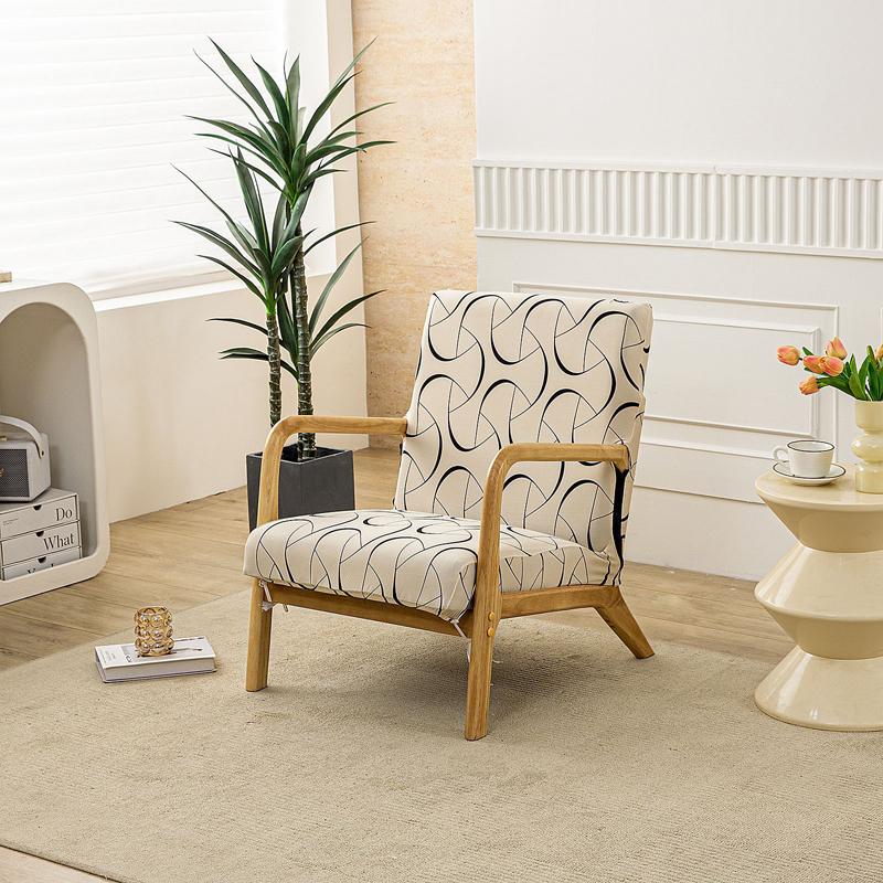 Home Decor Armchair Slipcover Elastic Chair Cover Zipper Stretch Wooden Arm Chair Cover Protector Removable Seat Cover