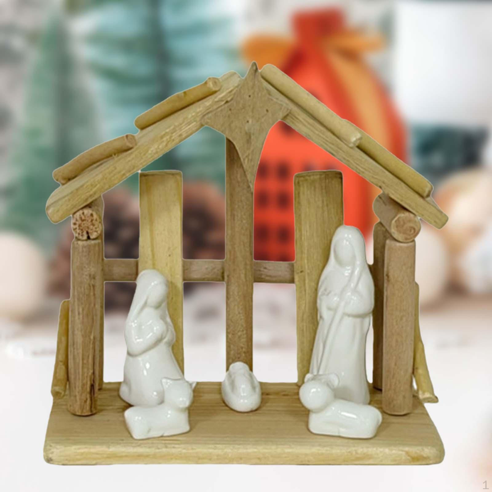 

Christmas Nativity Scene Figurine Xmas Statue Tabletop Decoration Jesus Birth for Holiday